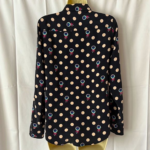 Equipment Femme 💯 Silk Polka Dot Button Front Blouse Shirt Top **Size XS** 🔥🔥 - Picture 2 of 4